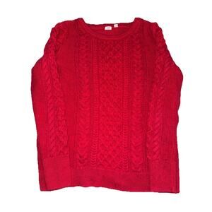 GAP Gap for Good Red Cable Knit Sleeveless Sweater Size L